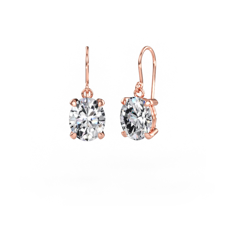 Immagine di Orecchini pendenti Laurie OVL 1 585 oro rosa Diamante lab grown 7.70 crt