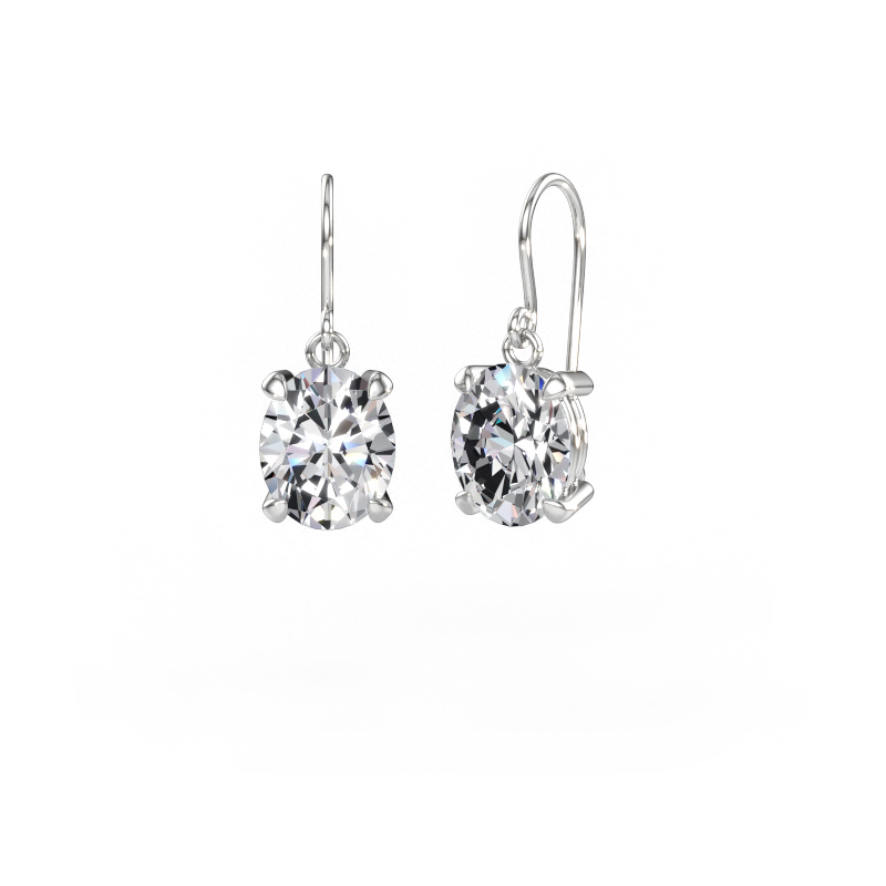 Immagine di Orecchini pendenti Laurie OVL 1 585 oro bianco Diamante lab grown 7.70 crt