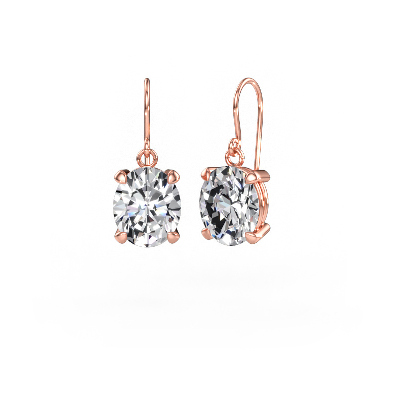 Immagine di Orecchini pendenti Laurie OVL 1 585 oro rosa Diamante lab grown 10.10 crt