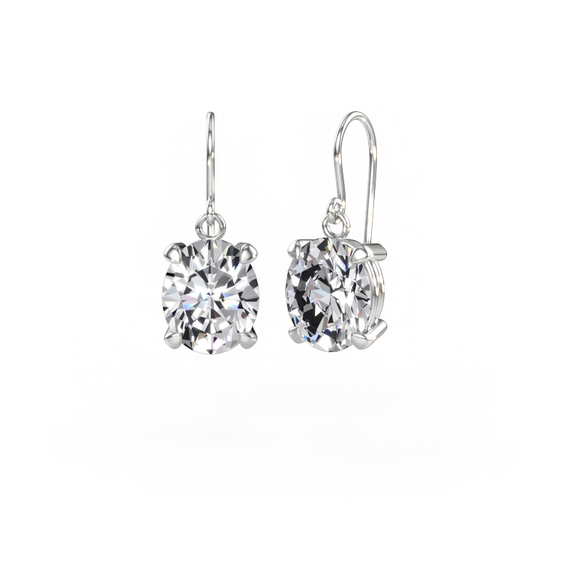 Immagine di Orecchini pendenti Laurie OVL 1 585 oro bianco Diamante lab grown 10.10 crt