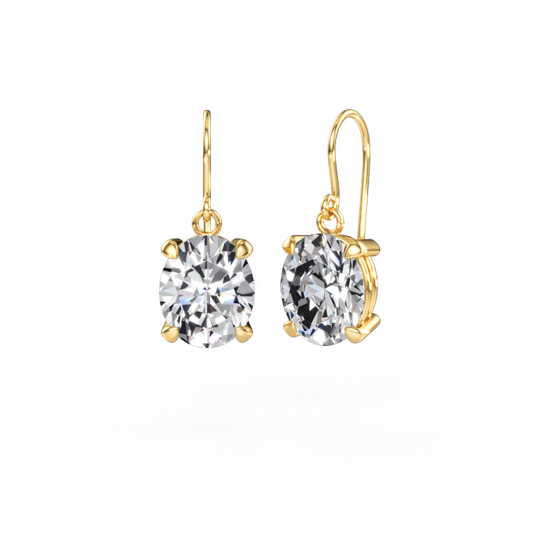 Image of Drop earrings Laurie OVL 1 585 gold Lab grown diamond 10.10 crt