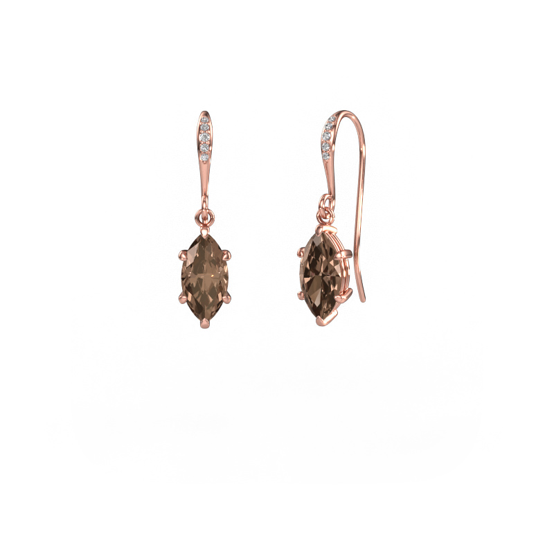 Image of Drop earrings Laurie MRQ 2 585 rose gold Brown diamond 2.030 crt