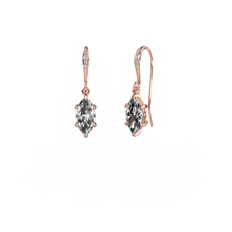 Image of Drop earrings Laurie MRQ 2 585 rose gold Lab grown diamond 2.030 crt