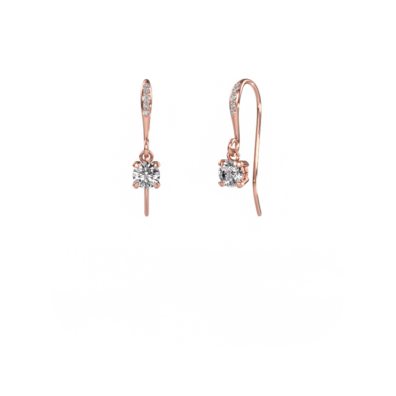 Image of Drop earrings Laurie RND 2 585 rose gold Diamond 0.53 crt