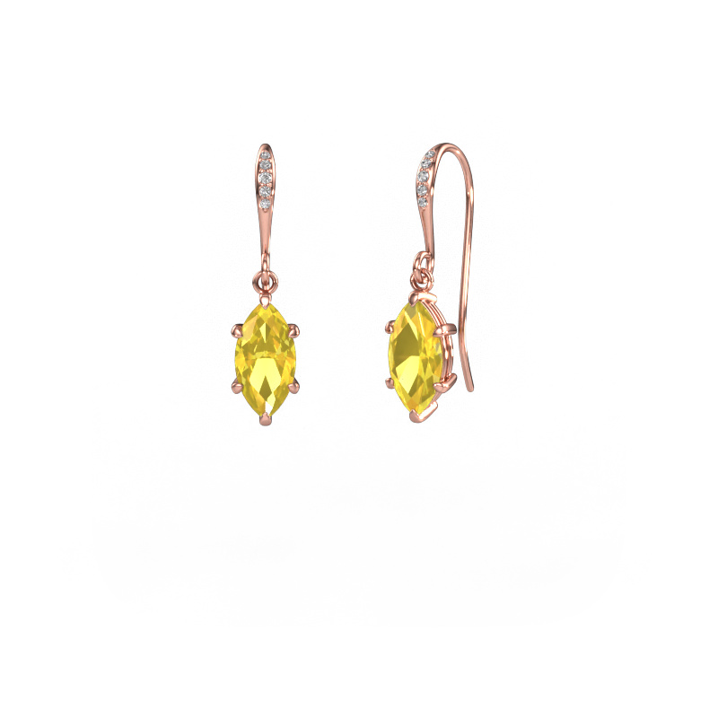 Bild von Ohrhänger Laurie MRQ 2 585 Roségold Gelb Saphir 10x5 mm