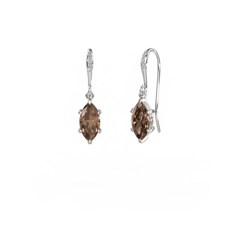 Image of Drop earrings Laurie MRQ 2 585 white gold Brown diamond 2.030 crt