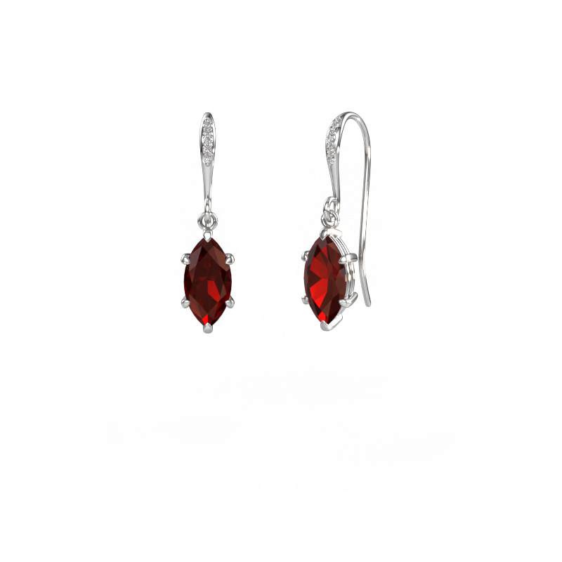 Image of Drop earrings Laurie MRQ 2 585 white gold Garnet 10x5 mm