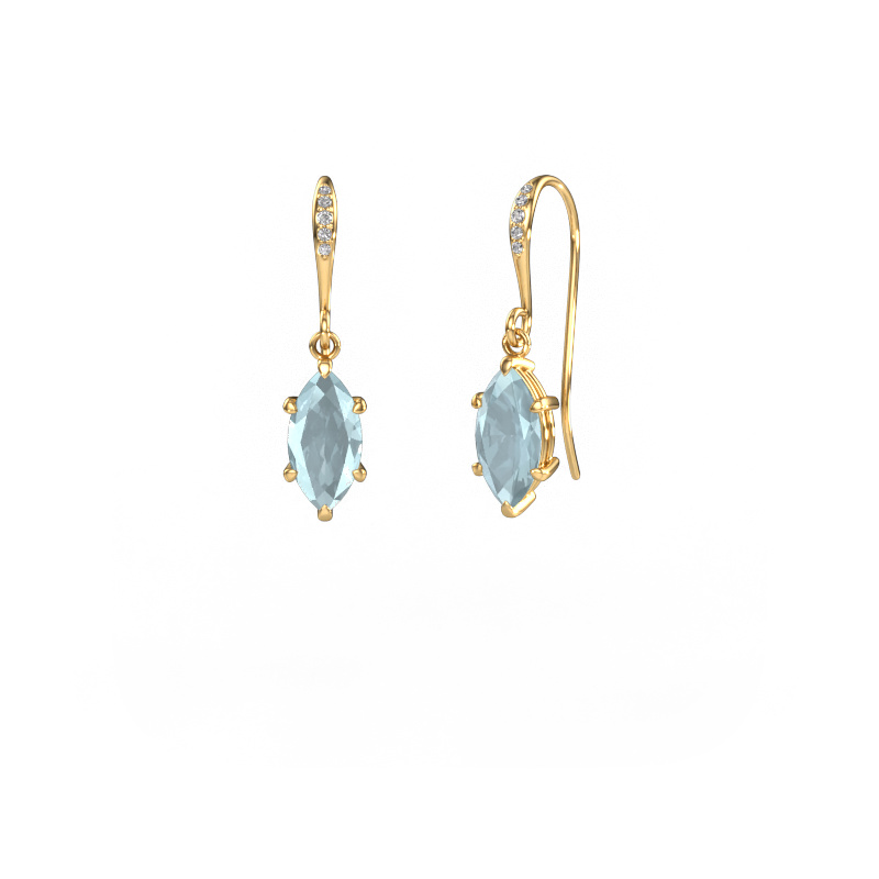 Image of Drop earrings Laurie MRQ 2 585 gold Aquamarine 10x5 mm