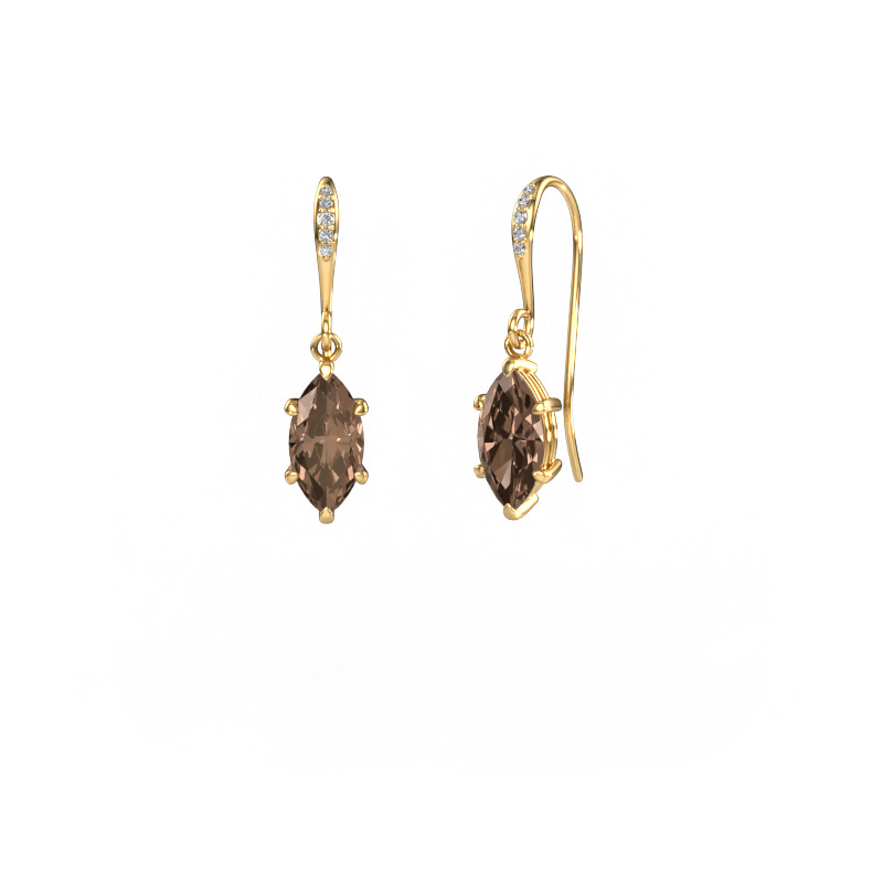 Image of Drop earrings Laurie MRQ 2 585 gold Brown diamond 2.030 crt