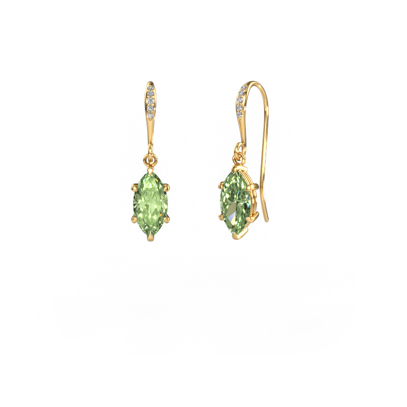 Image de Pendants d'oreilles Laurie MRQ 2 585 or jaune Diamants synthétiques vert 10x5 mm