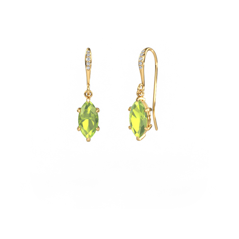 Image of Drop earrings Laurie MRQ 2 585 gold Peridot 10x5 mm