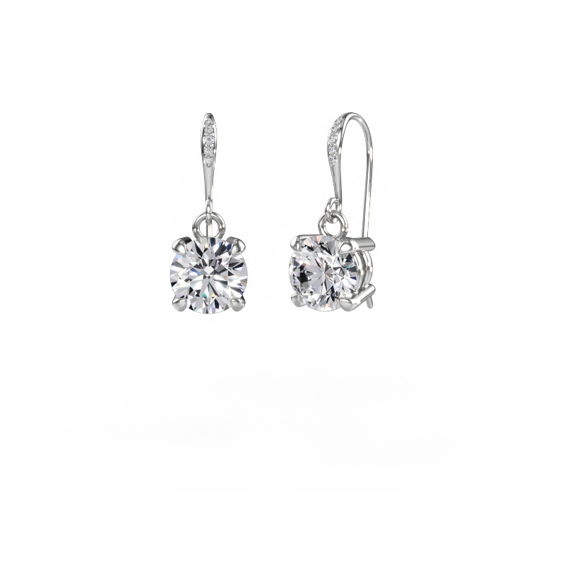 Image of Drop earrings Laurie RND 2 585 white gold Diamond 4.030 crt