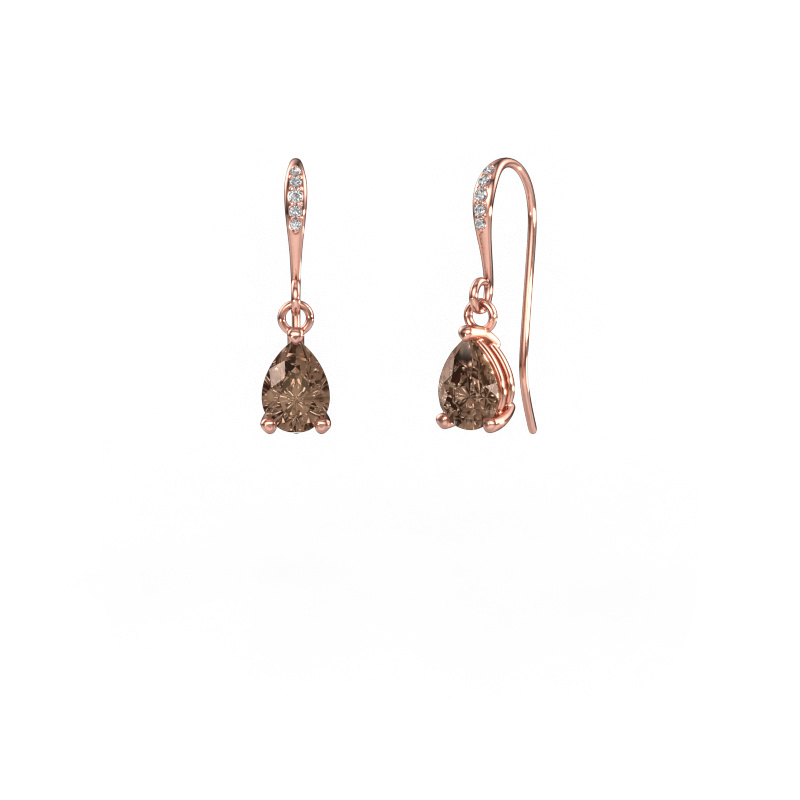 Image of Drop earrings Laurie PER 2 585 rose gold Brown diamond 1.33 crt