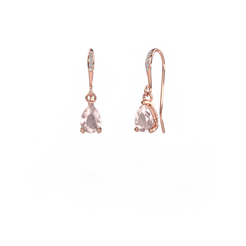 Image of Drop earrings Laurie PER 2 585 rose gold Morganite champagne 7x5 mm