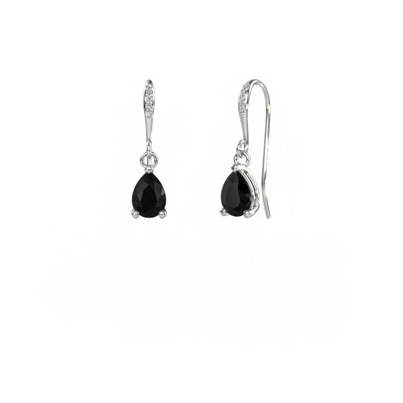 Image of Drop earrings Laurie PER 2 585 white gold Black diamond 2.030 crt