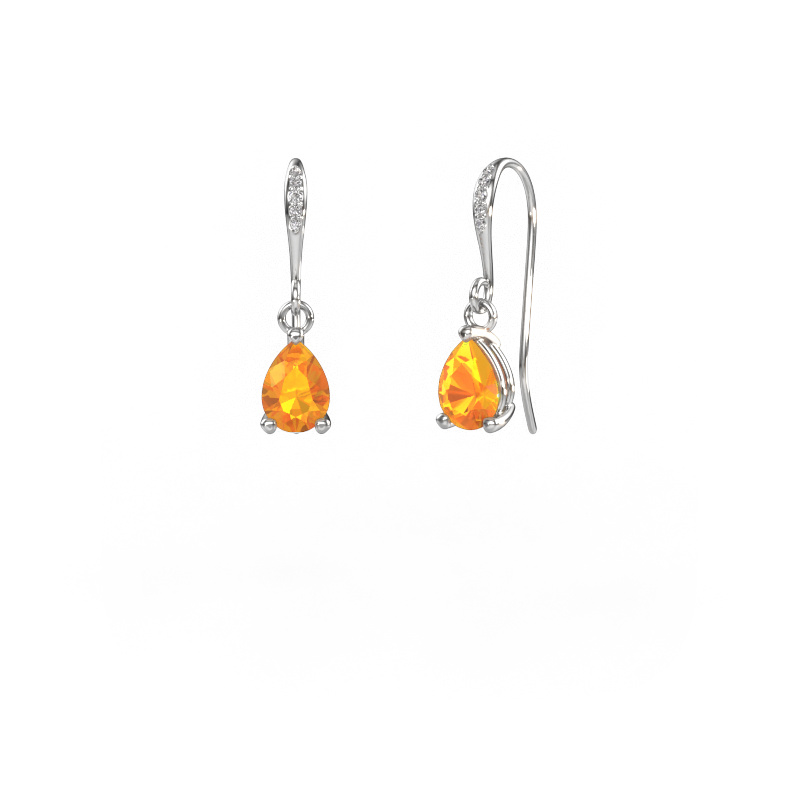 Image of Drop earrings Laurie PER 2 585 white gold Citrin 7x5 mm