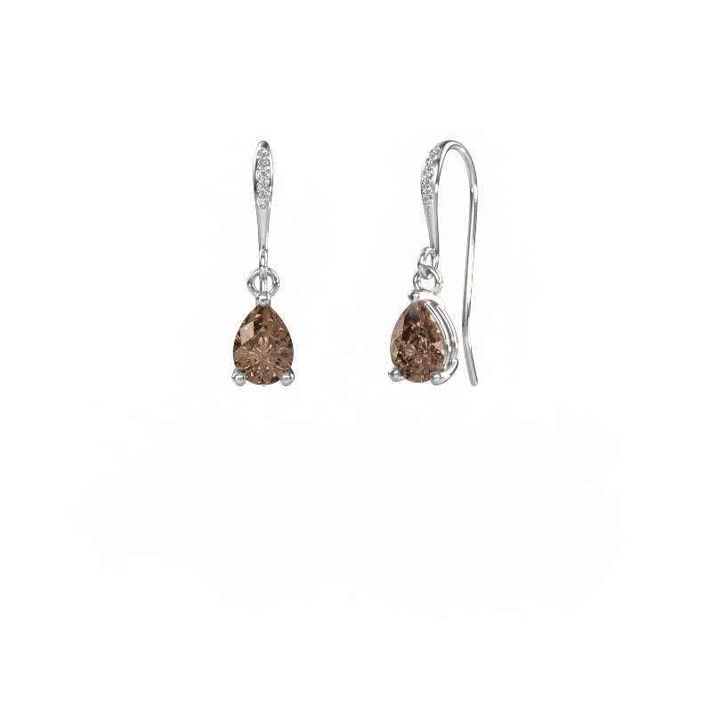 Image of Drop earrings Laurie PER 2 585 white gold Brown diamond 1.33 crt