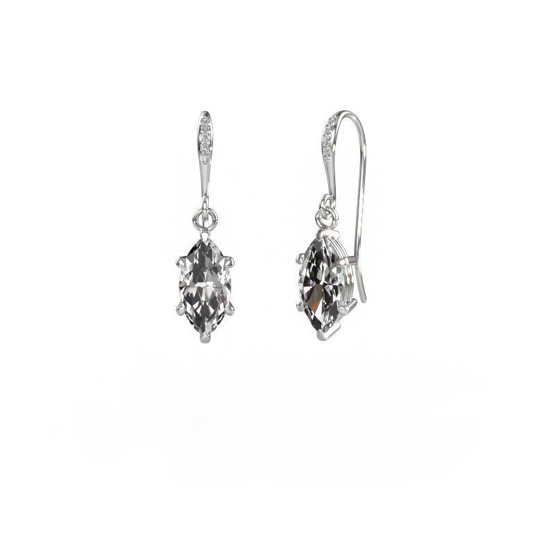Image of Drop earrings Laurie MRQ 2 585 white gold Diamond 2.53 crt