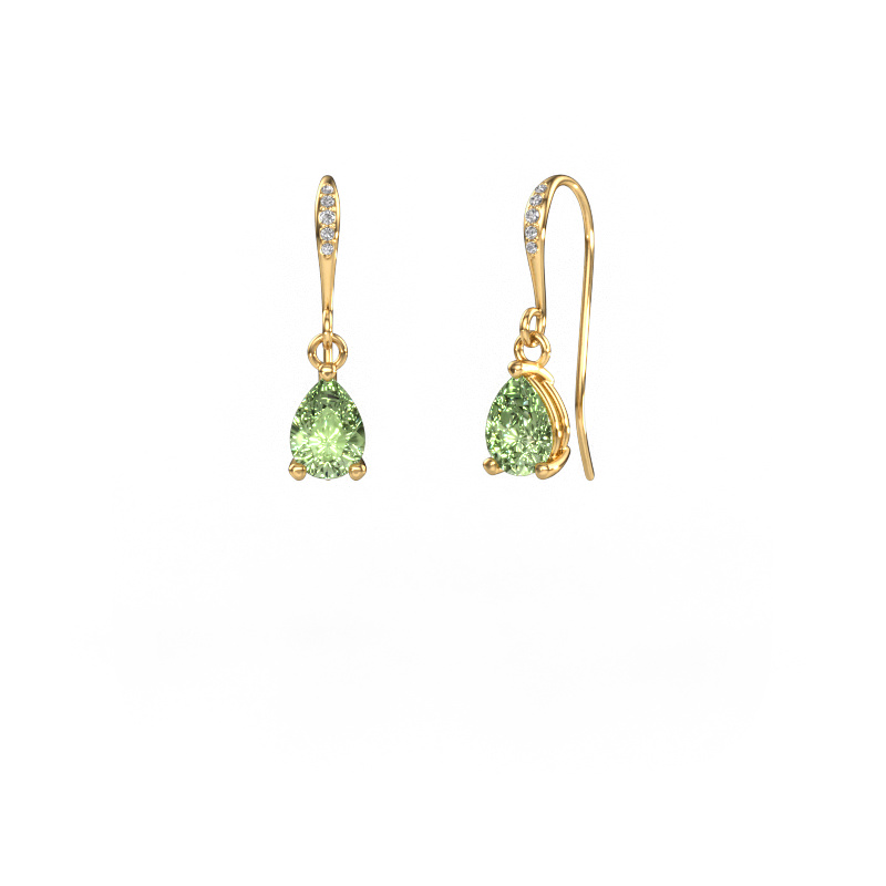 Image de Pendants d'oreilles Laurie PER 2 585 or jaune Diamants synthétiques vert 7x5 mm