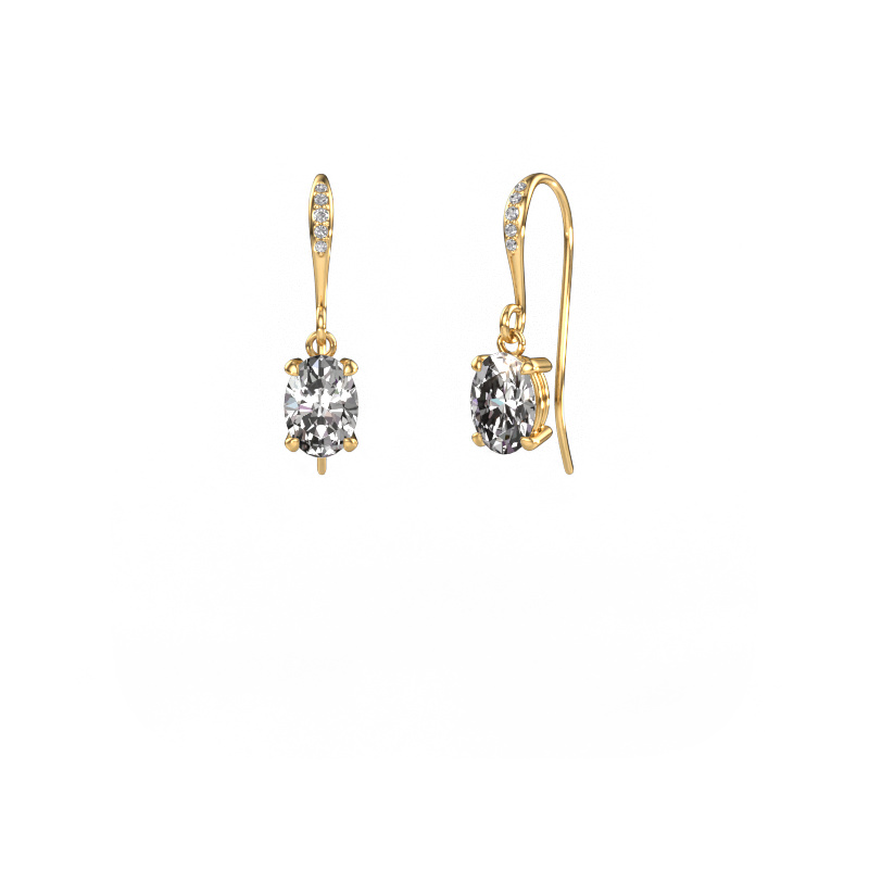 Image of Drop earrings Laurie OVL 2 585 gold Diamond 1.23 crt
