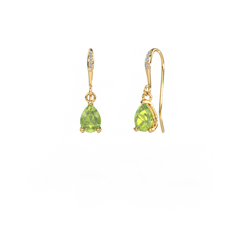 Image of Drop earrings Laurie PER 2 585 gold Peridot 7x5 mm