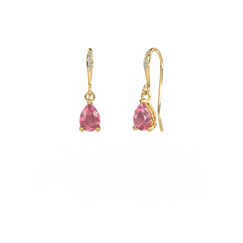 Image of Drop earrings Laurie PER 2 585 gold Tourmaline pink 7x5 mm