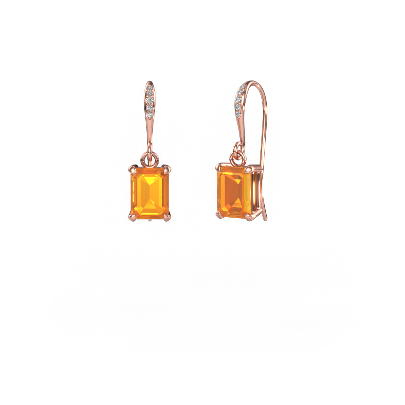 Image de Pendants d'oreilles Laurie EME 2 585 or rose Citrine 7x5 mm