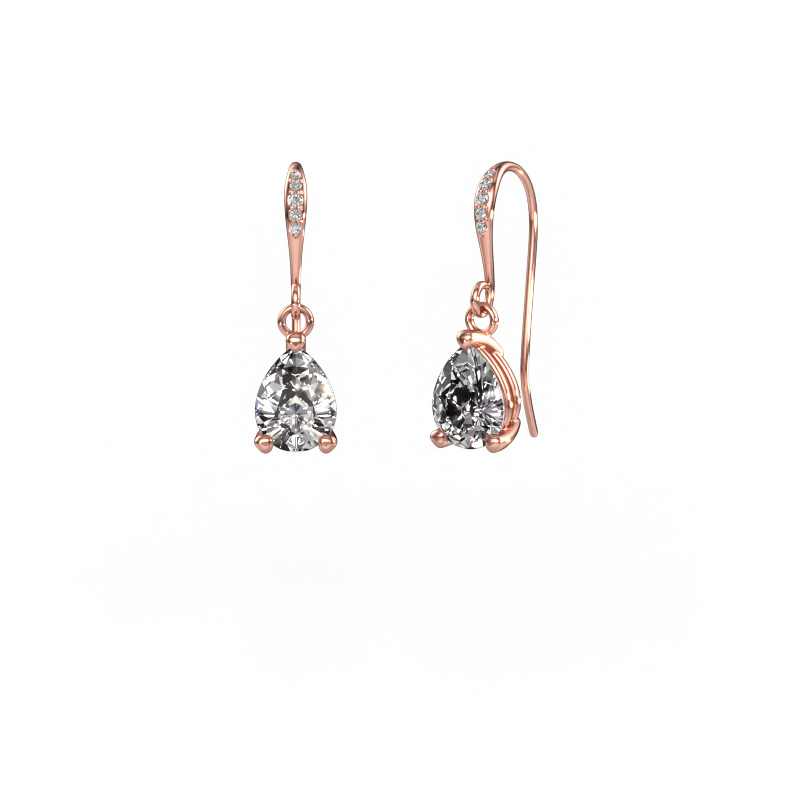 Image of Drop earrings Laurie PER 2 585 rose gold Diamond 2.030 crt