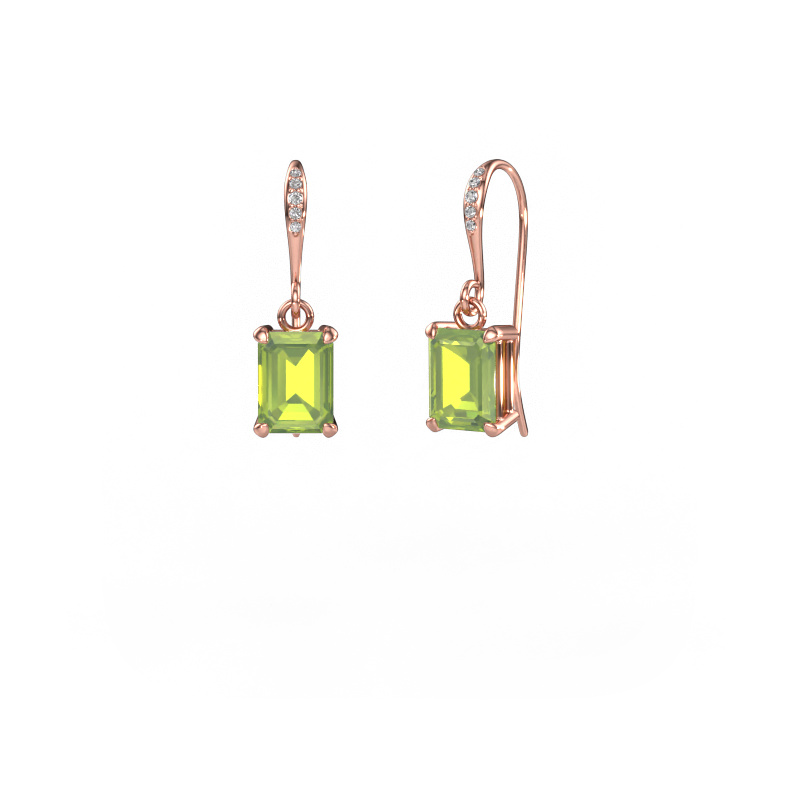 Image of Drop earrings Laurie EME 2 585 rose gold Peridot 7x5 mm