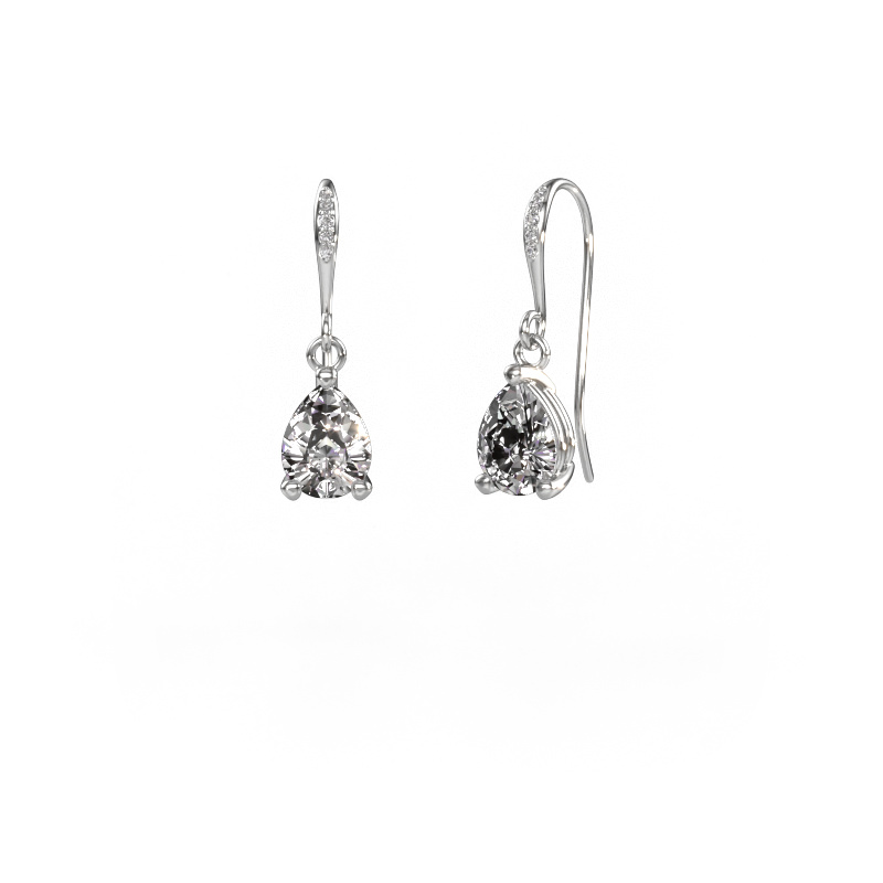 Image of Drop earrings Laurie PER 2 585 white gold Diamond 2.030 crt