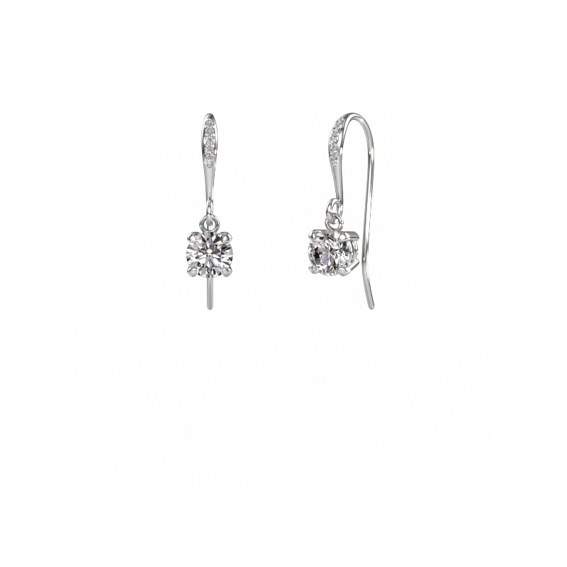 Image of Drop earrings Laurie RND 2 585 white gold Diamond 0.83 crt
