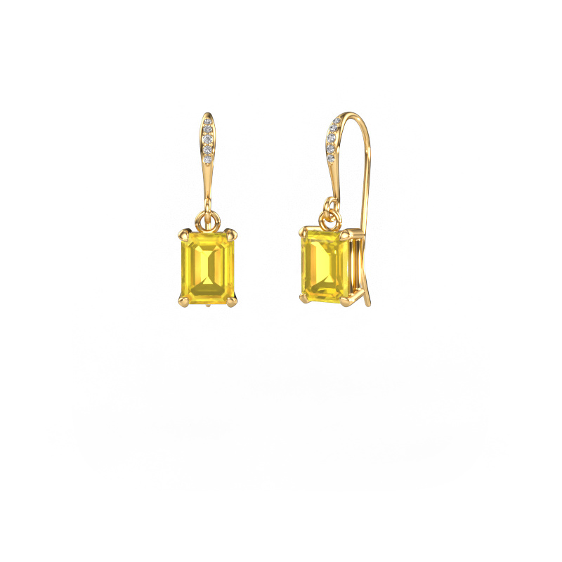 Image of Drop earrings Laurie EME 2 585 gold Yellow sapphire 7x5 mm