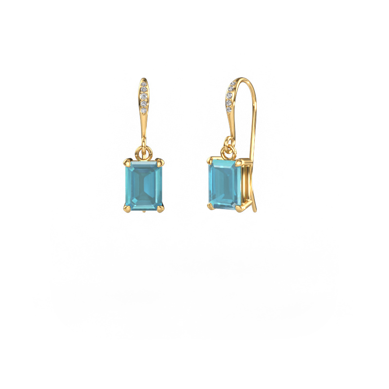 Image of Drop earrings Laurie EME 2 585 gold Blue topaz 7x5 mm