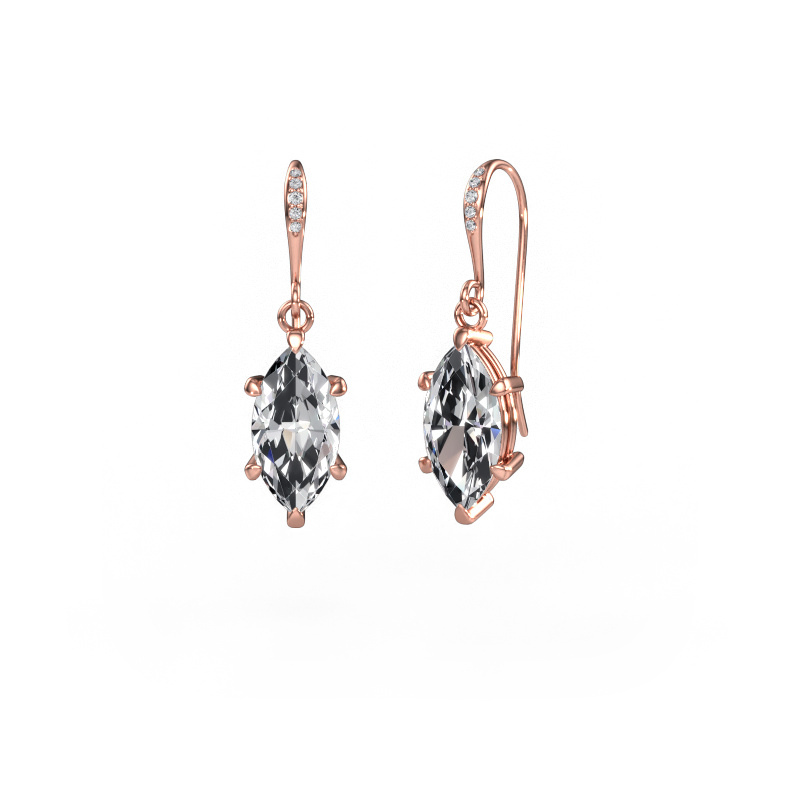 Image of Drop earrings Laurie MRQ 2 585 rose gold Diamond 4.030 crt
