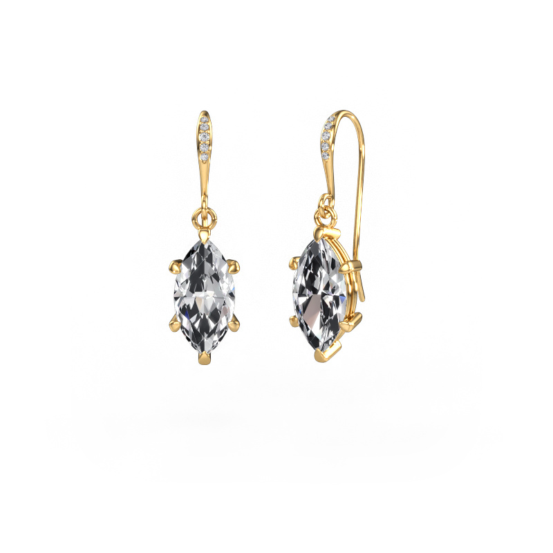Image of Drop earrings Laurie MRQ 2 585 gold Diamond 4.030 crt