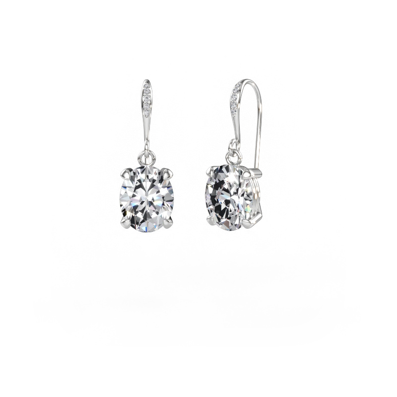 Immagine di Orecchini pendenti Laurie OVL 2 950 platino Diamante lab grown 3.63 crt