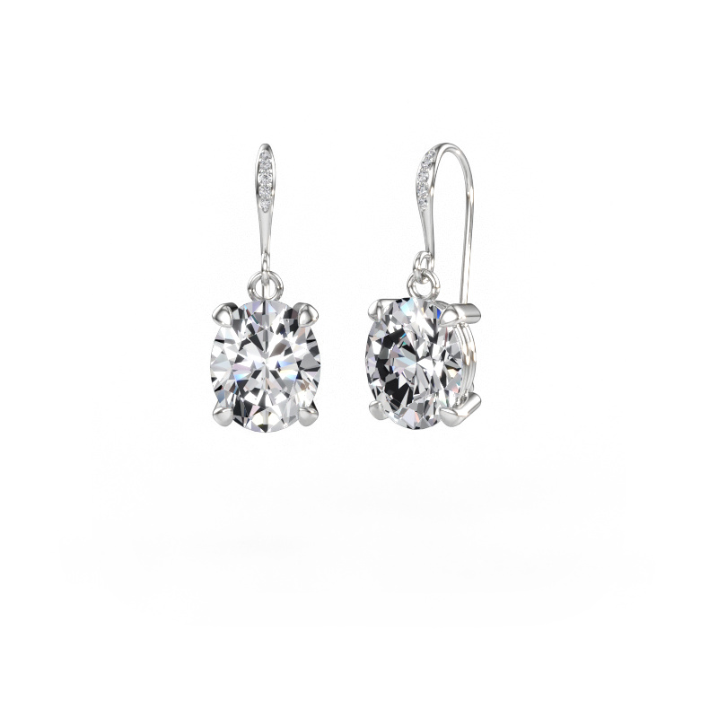 Immagine di Orecchini pendenti Laurie OVL 2 585 oro bianco Diamante lab grown 5.43 crt