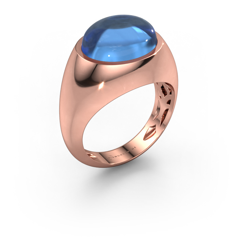 Image of Ring Laurien 585 rose gold Blue topaz 12x10 mm