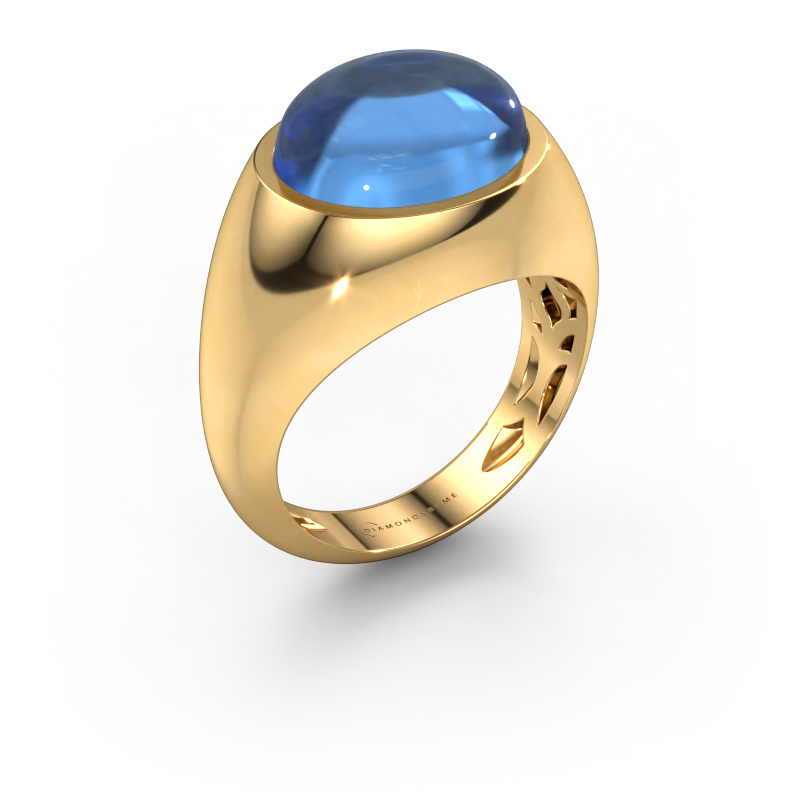 Image of Ring Laurien 585 gold Blue topaz 12x10 mm