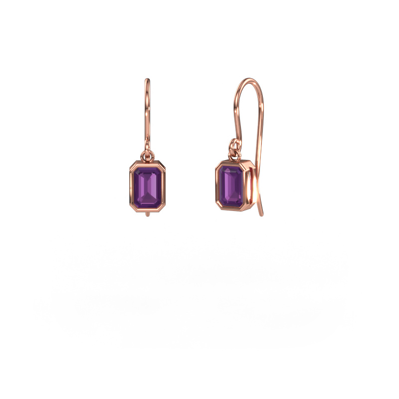 Image of Earrings Lavon EME 585 rose gold Amethyst 6x4 mm
