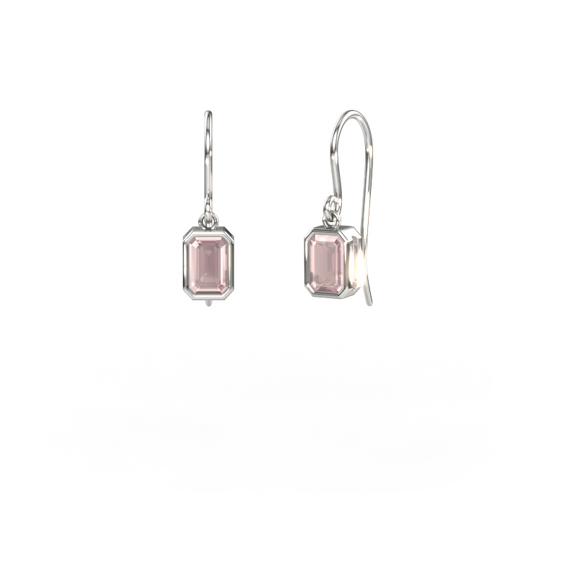 Image of Earrings Lavon EME 585 white gold Morganite champagne 6x4 mm