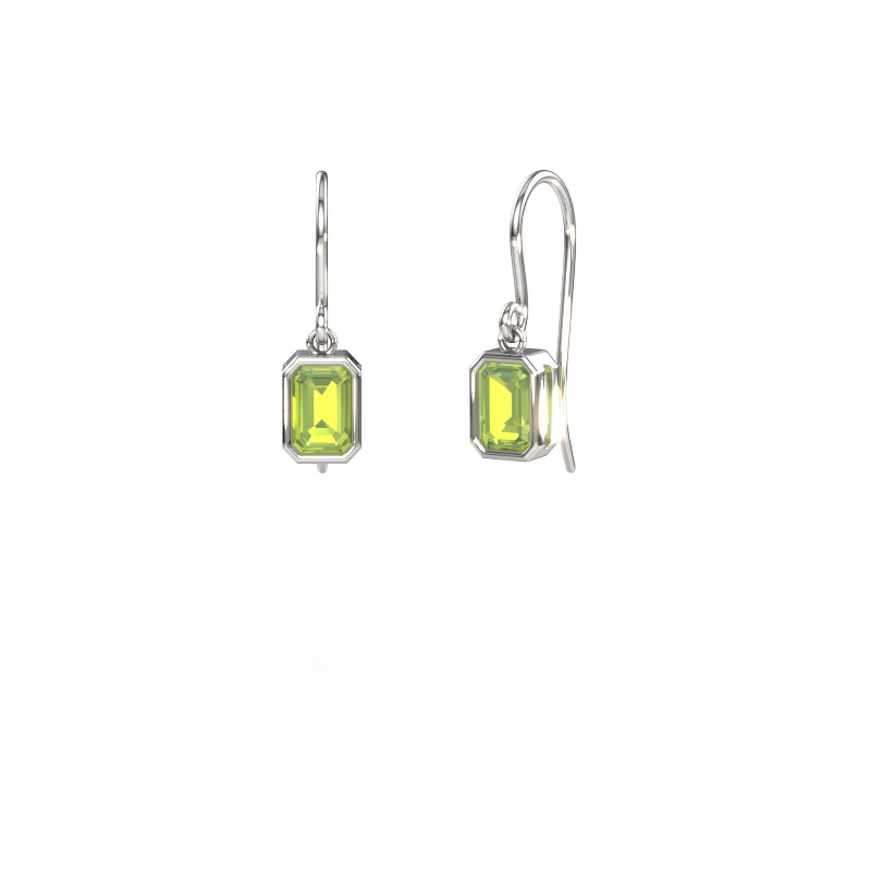 Image of Earrings Lavon EME 585 white gold Peridot 6x4 mm