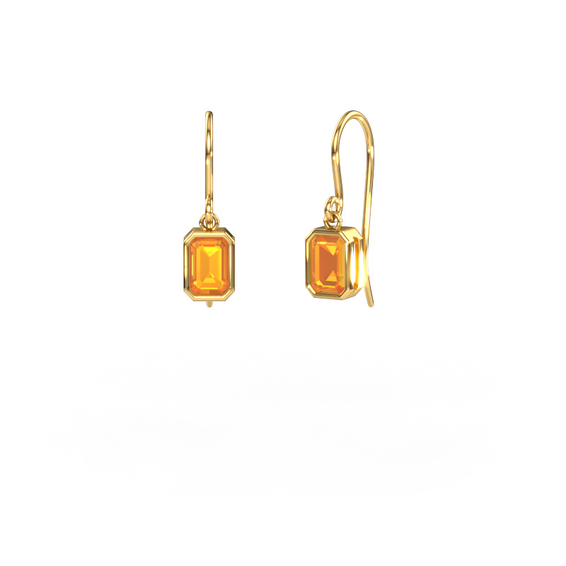 Image of Earrings Lavon EME 585 gold Citrin 6x4 mm