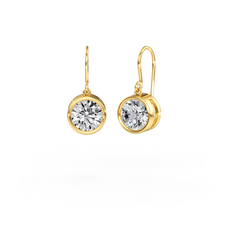 Image of Earrings Lavon RND 585 gold Lab grown diamond 4.00 crt