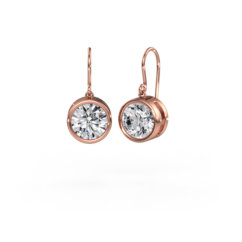 Image de Boucles d'oreilles Lavon RND 585 or rose Diamant 6.00 crt