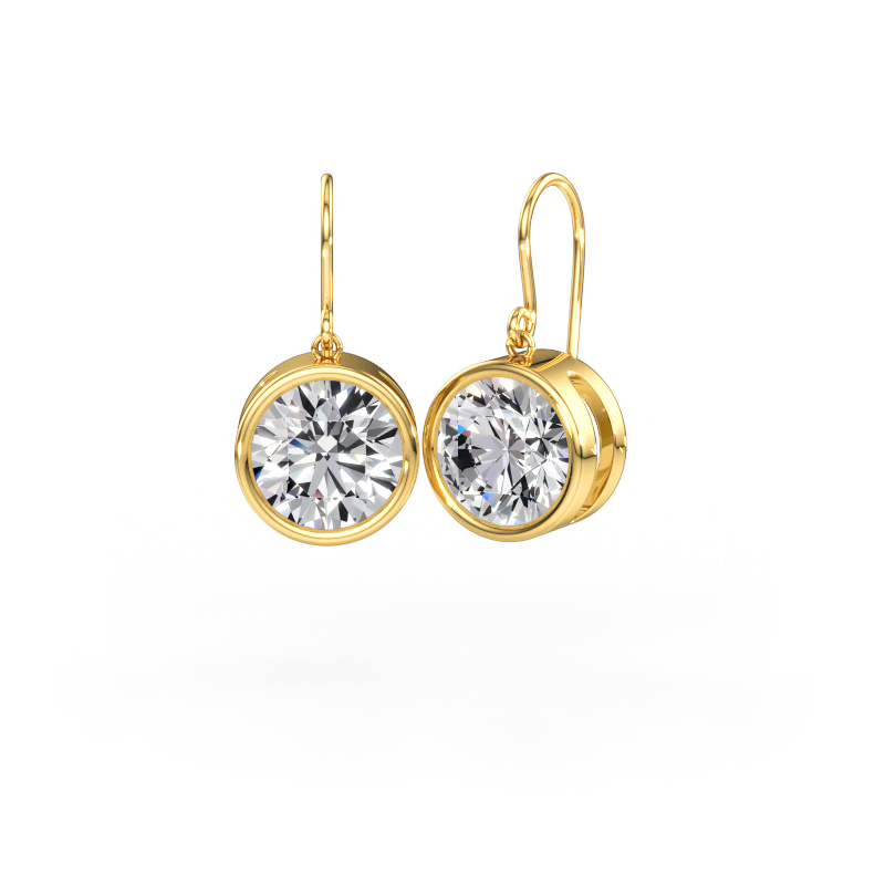 Image of Earrings Lavon RND 585 gold Lab grown diamond 8.00 crt