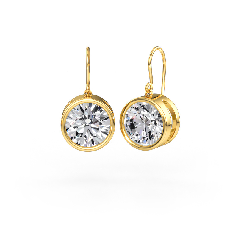 Image of Earrings Lavon RND 585 gold Lab grown diamond 10.00 crt