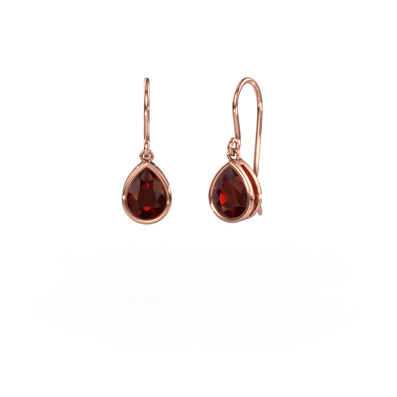 Image de Boucles d'oreilles Lavon PER 585 or rose Grenat 8x6 mm