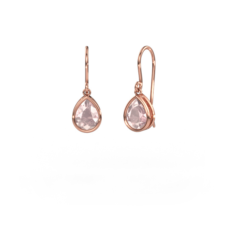 Image of Earrings Lavon PER 585 rose gold Morganite champagne 8x6 mm
