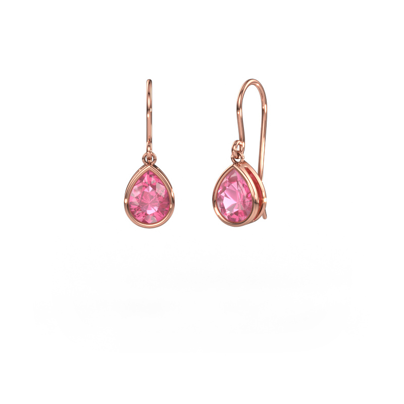 Image of Earrings Lavon PER 585 rose gold Pink sapphire 8x6 mm